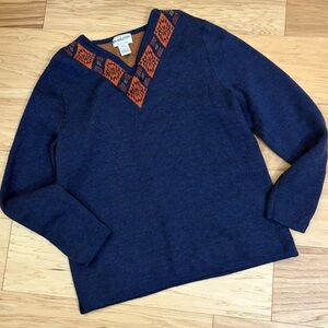 EUC Unisex 100% Merino Wool Vintage Pendleton V Neck Heritage Southwest Sweater